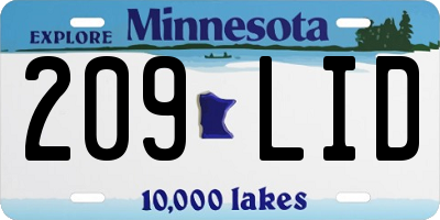 MN license plate 209LID