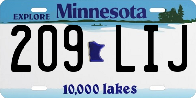 MN license plate 209LIJ