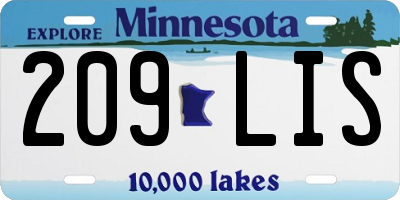 MN license plate 209LIS