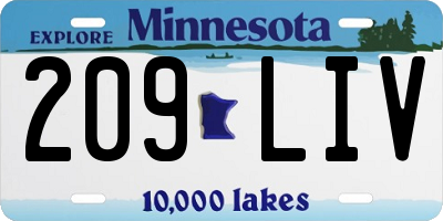 MN license plate 209LIV