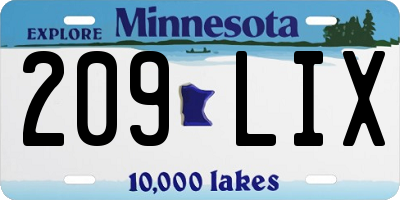 MN license plate 209LIX