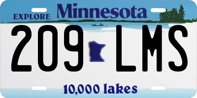 MN license plate 209LMS