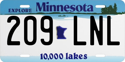 MN license plate 209LNL