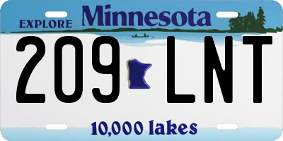 MN license plate 209LNT