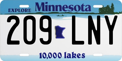 MN license plate 209LNY