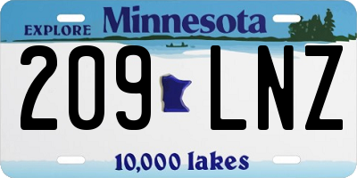 MN license plate 209LNZ