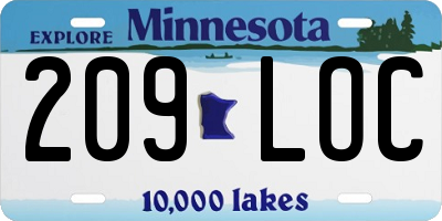 MN license plate 209LOC