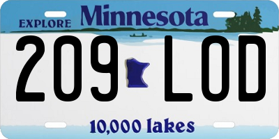 MN license plate 209LOD