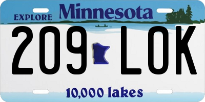 MN license plate 209LOK