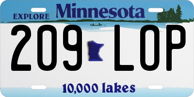 MN license plate 209LOP