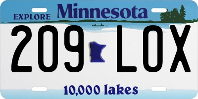 MN license plate 209LOX