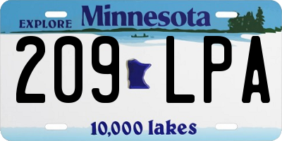 MN license plate 209LPA