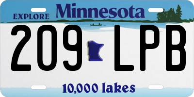 MN license plate 209LPB