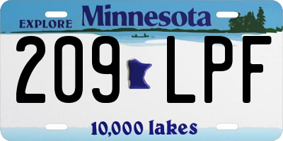 MN license plate 209LPF