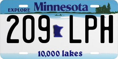 MN license plate 209LPH