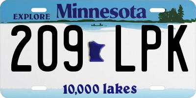 MN license plate 209LPK
