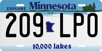 MN license plate 209LPO