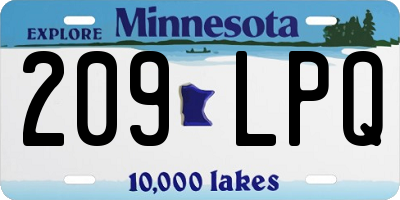 MN license plate 209LPQ