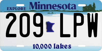 MN license plate 209LPW