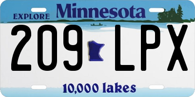 MN license plate 209LPX