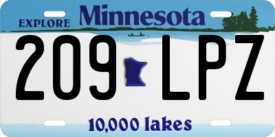 MN license plate 209LPZ