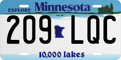MN license plate 209LQC