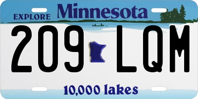 MN license plate 209LQM
