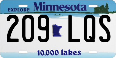 MN license plate 209LQS