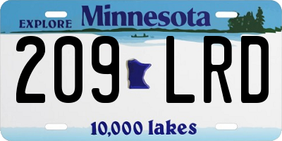 MN license plate 209LRD