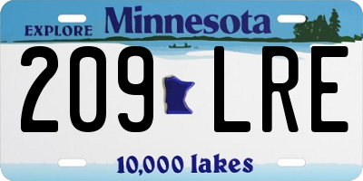 MN license plate 209LRE