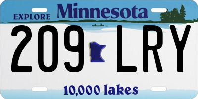 MN license plate 209LRY