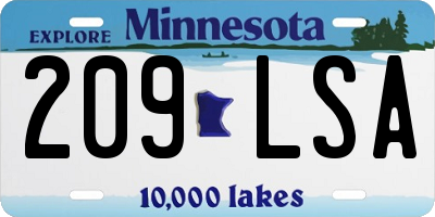 MN license plate 209LSA
