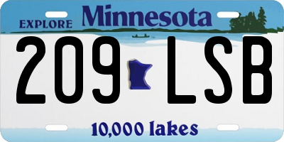 MN license plate 209LSB