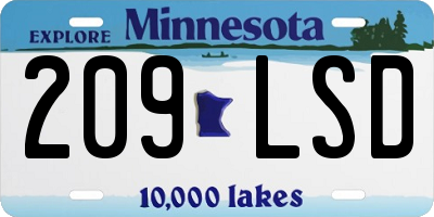 MN license plate 209LSD