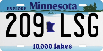 MN license plate 209LSG