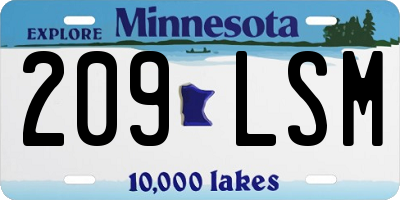 MN license plate 209LSM