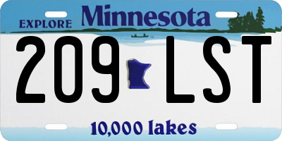 MN license plate 209LST