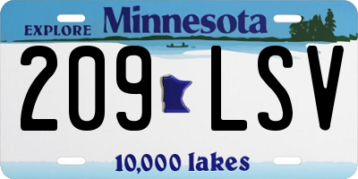 MN license plate 209LSV