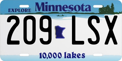 MN license plate 209LSX