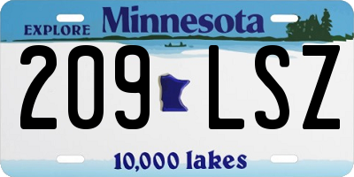 MN license plate 209LSZ