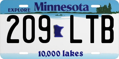 MN license plate 209LTB