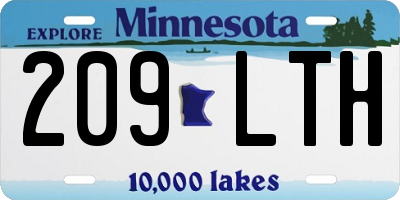 MN license plate 209LTH