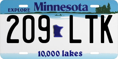 MN license plate 209LTK