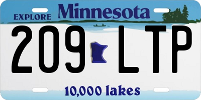 MN license plate 209LTP