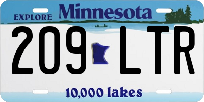 MN license plate 209LTR