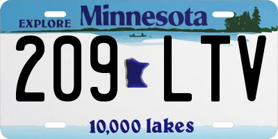 MN license plate 209LTV