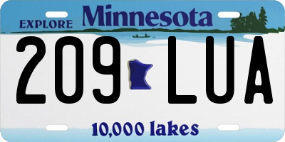 MN license plate 209LUA