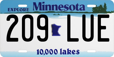 MN license plate 209LUE