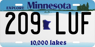 MN license plate 209LUF