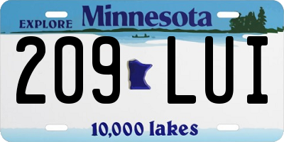 MN license plate 209LUI